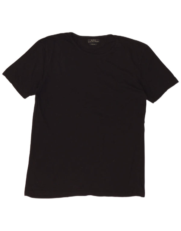ZARA Hombre Camiseta Easy Fit Top Grande Negro