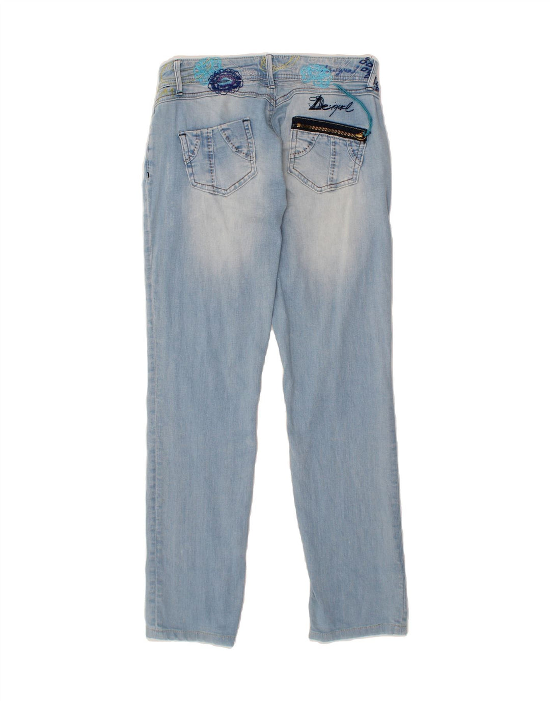 DESIGUAL Womens Straight Jeans W26 L28 Blue Vintage Desigual and Second-Hand Desigual from Messina Hembry 