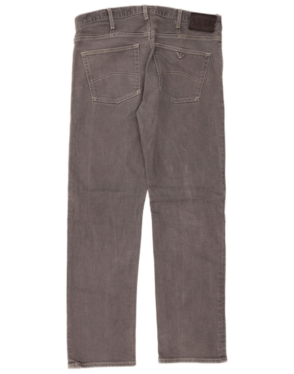Vaqueros Armani Mujer Regular Rectos W34 L32 Algodón Gris