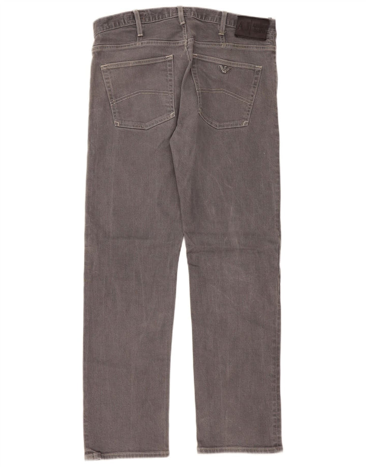 Vaqueros Armani Mujer Regular Rectos W34 L32 Algodón Gris