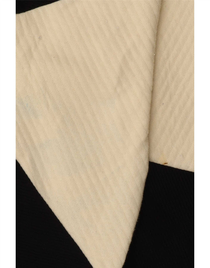 Zara Mujer Blusa Extragrande Top UK 10 Small Negro Colorblock Algodón