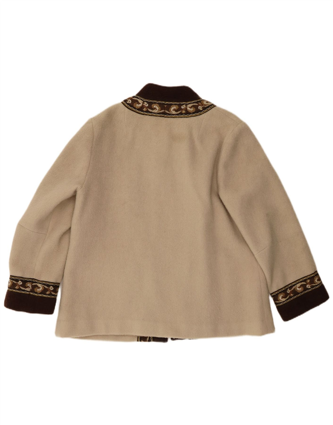 Fjord Chaqueta Blazer para Mujer EU 44 XL Beige Fair Isle Lana Retro