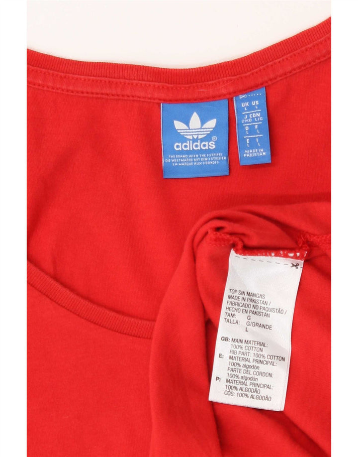 Adidas Mens Graphic Vest Top Grande Algodón Rojo