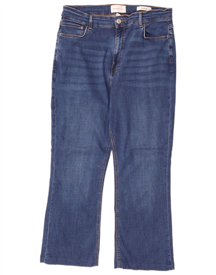 Marks & Spencer Vaqueros acampanados ajustados para mujer UK 40 Large W32 L25 Azul