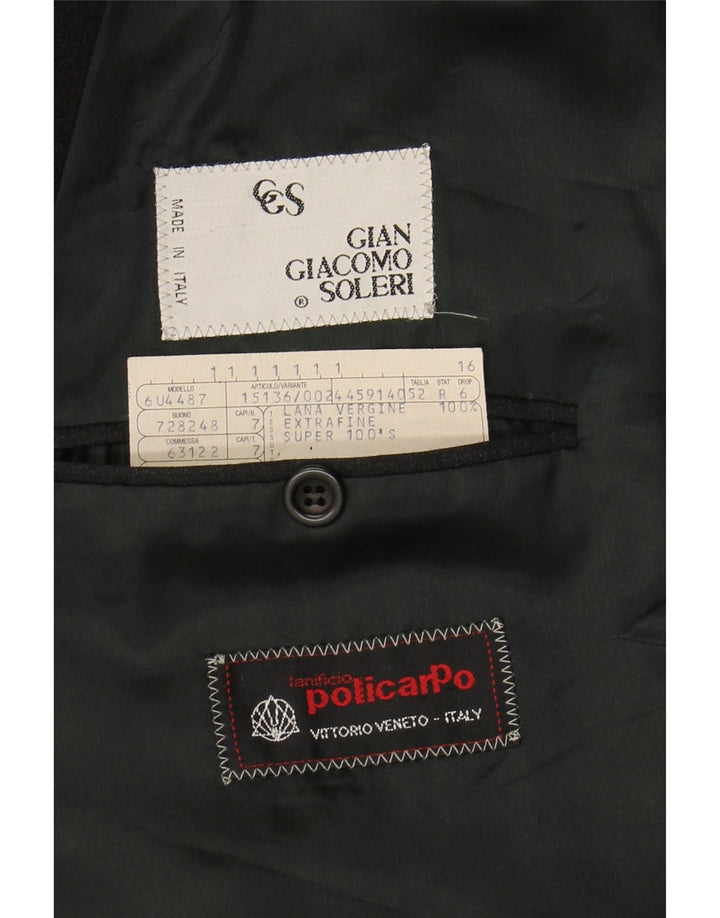 GAIN GIACOMO SOLERI Mens Double Breasted Blazer Jacket IT 52 XL Grey