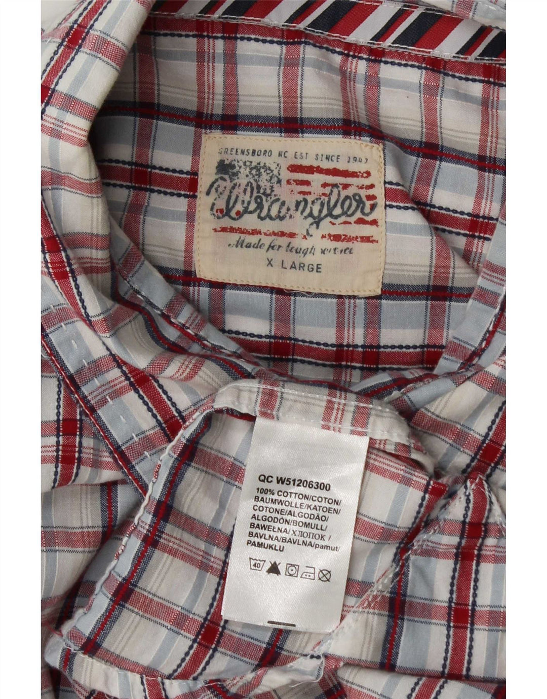 Wrangler Camisa De Manga Corta Hombre XL Algodón A Cuadros Multicolor