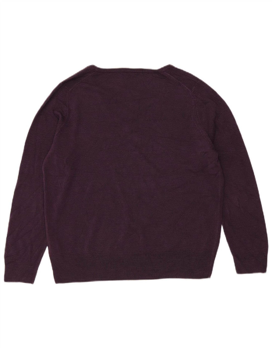 MARKS & SPENCER Jersey con cuello en V para mujer UK 40 XL Acrílico morado