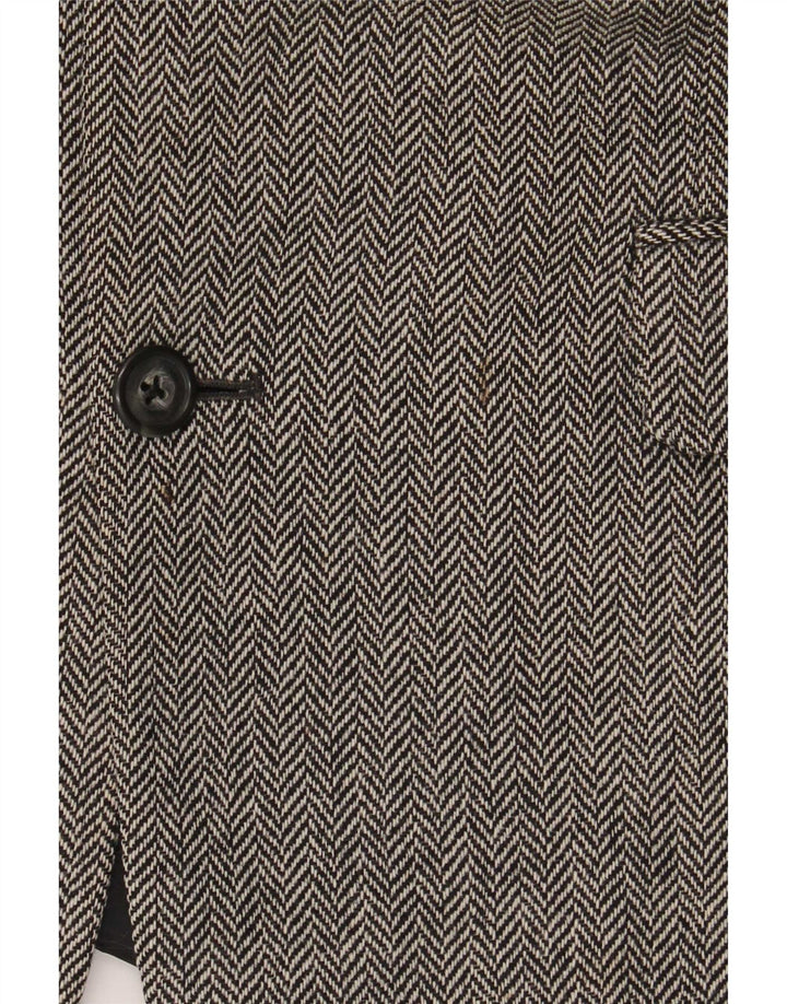 Marks & Spencer Chaqueta tipo blazer de 2 botones para hombre UK 42 Large Grey Herringbone