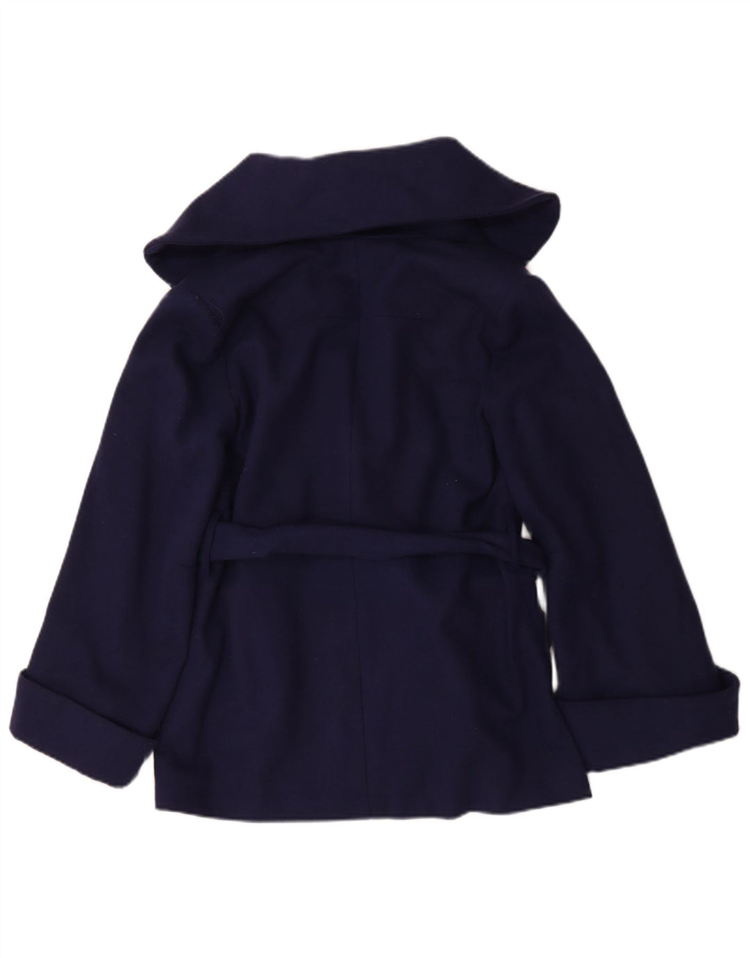 Topshop Abrigo corto extragrande para mujer UK 8 Small Lana azul marino