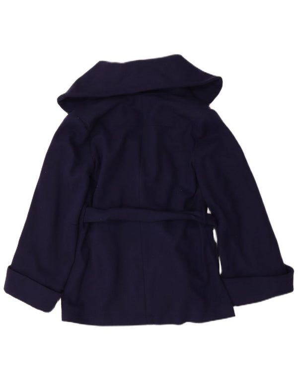 Topshop Abrigo corto extragrande para mujer UK 8 Small Lana azul marino