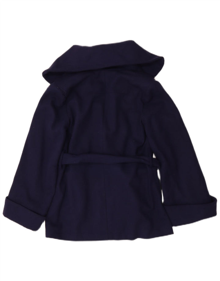 Topshop Abrigo corto extragrande para mujer UK 8 Small Lana azul marino
