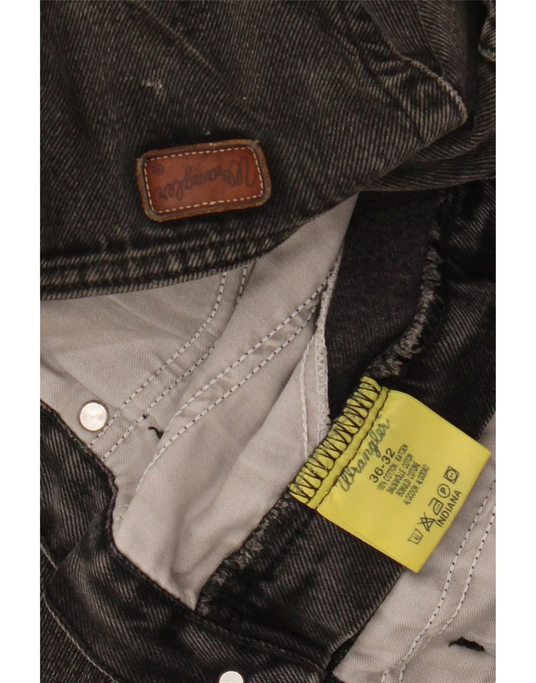 WRANGLER Vaqueros rectos Indiana para hombre W36 L28 Algodón negro