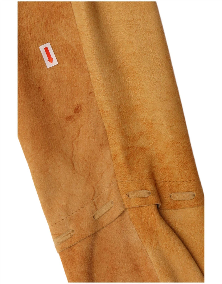 Fontanelli Chaqueta camisera de ante para mujer IT 46 Cuero beige grande