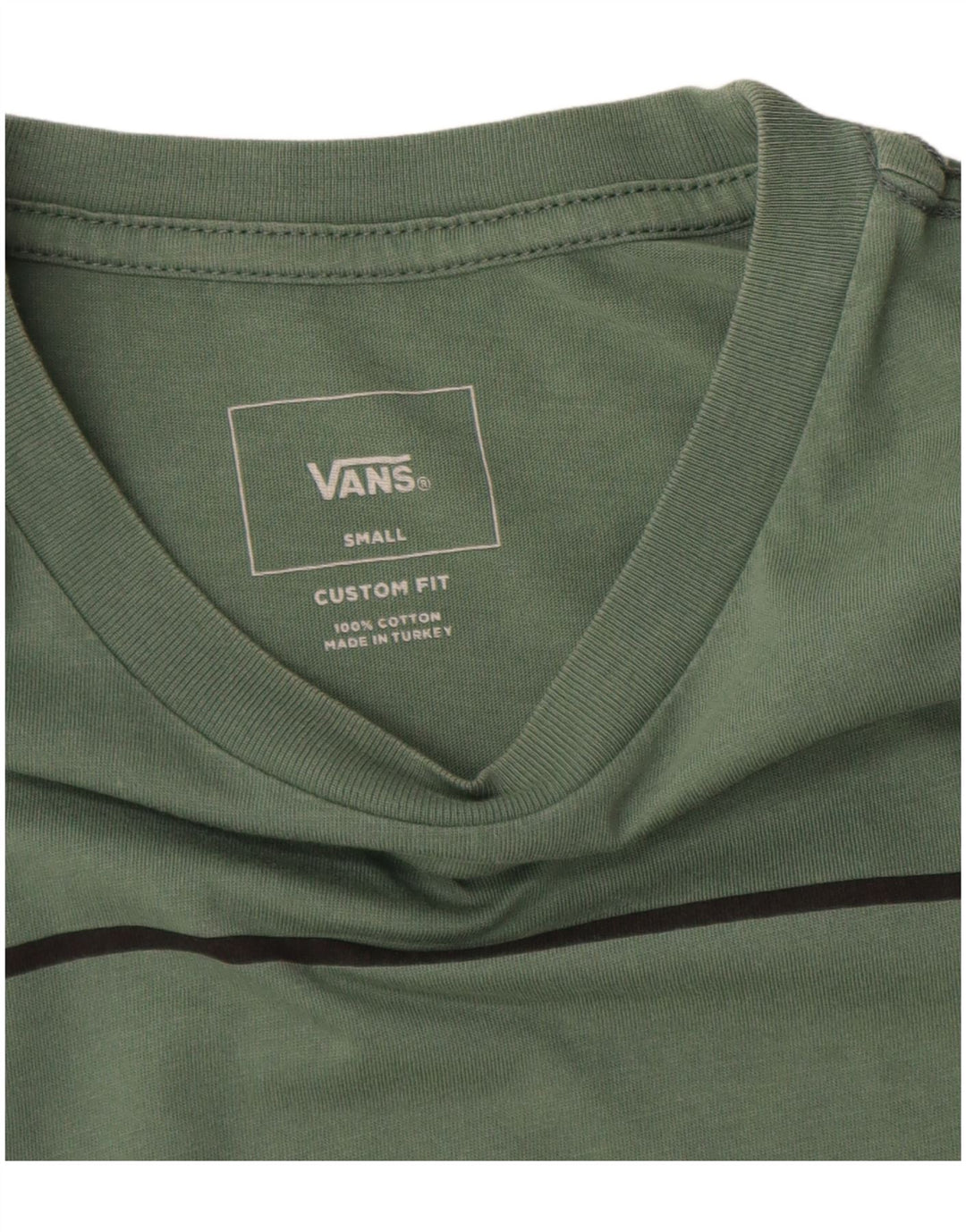 VANS Camiseta gráfica de ajuste personalizado para hombre Top pequeño de algodón verde