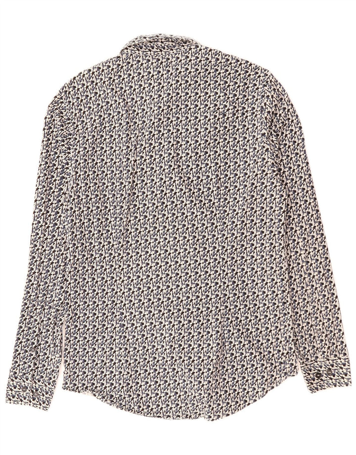 CALVIN KLEIN JEANS Camisa slim fit para hombre Algodón geométrico negro mediano