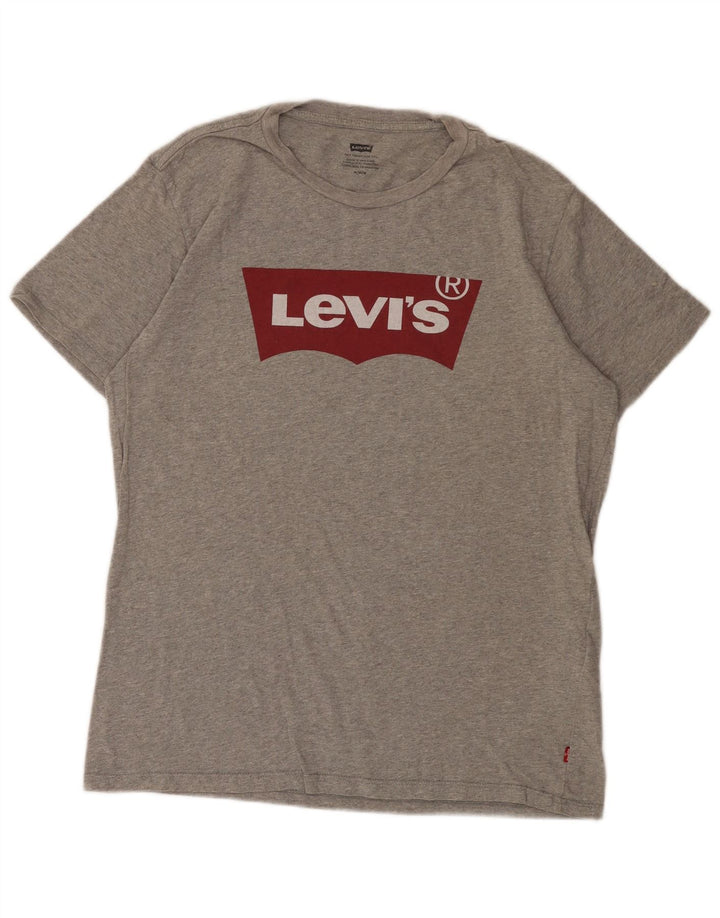 Levi's Camiseta gráfica para hombre Top de algodón moteado en gris medio