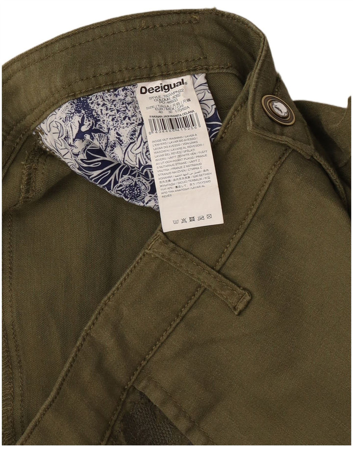 Desigual Pantalones cargo ajustados gráficos para mujer EU 40 Medium W30 L29 Caqui