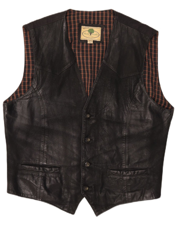 Hidepark Chaleco de cuero para hombre 2XL Cuero negro