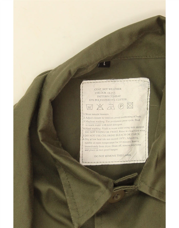 Vintage hombres chaqueta utilitaria Reino Unido 40 poliéster caqui grande