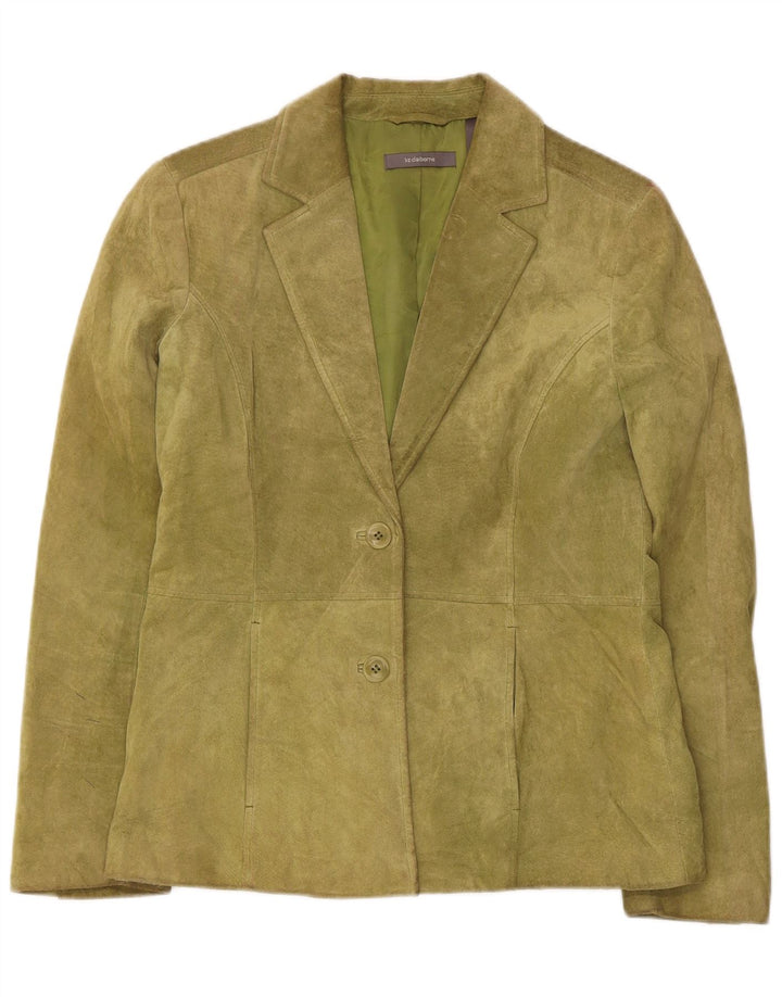Liz Claiborne Chaqueta Blazer de Ante con 2 Botones para Mujer US 6 Cuero Verde Mediano