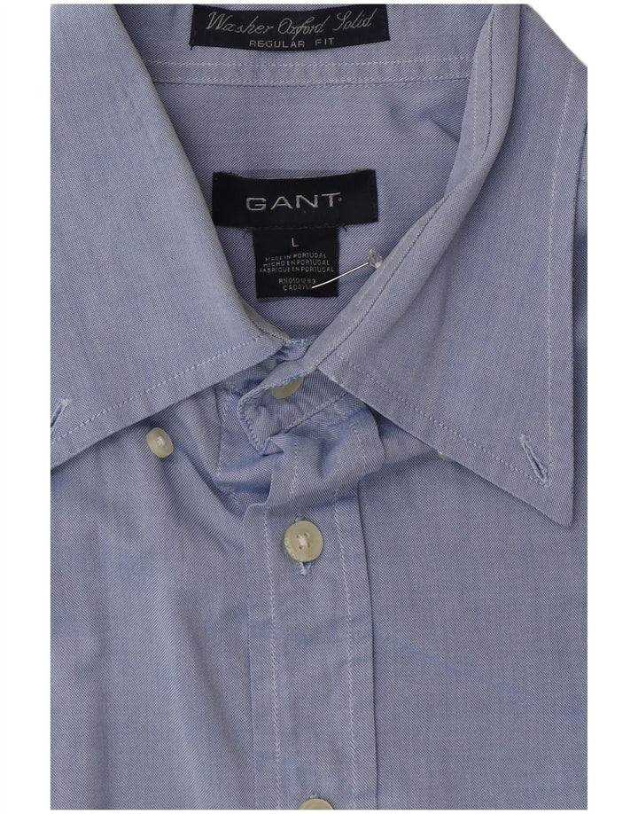 GANT Camisa Regular Fit De Algodón Azul Grande Para Hombre