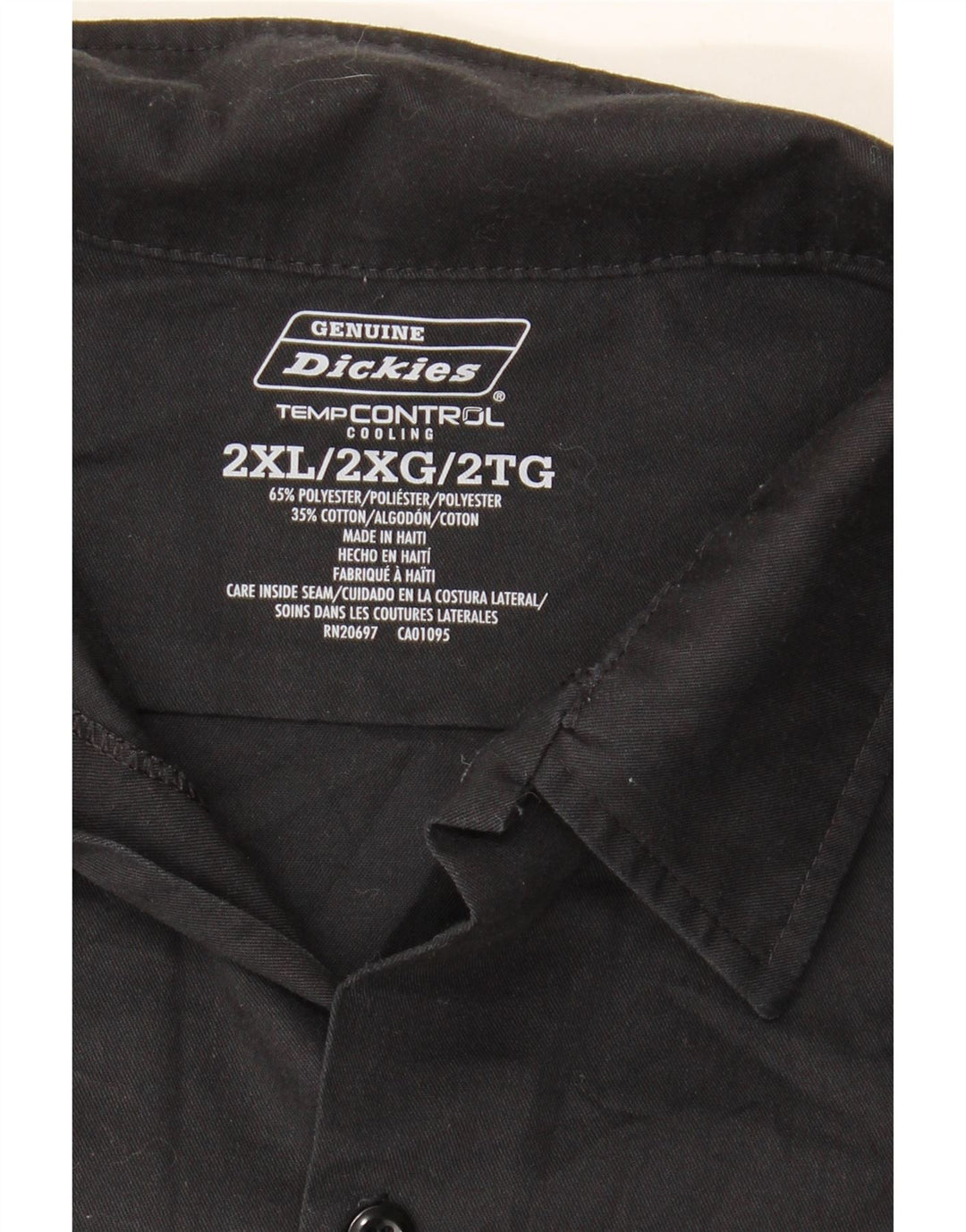 Camisa Dickies Hombre 2XL Poliéster Negro