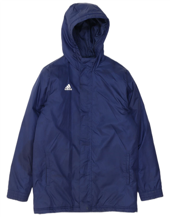 Adidas Chaqueta cortavientos con capucha para niño 13-14 años Azul marino Poliéster