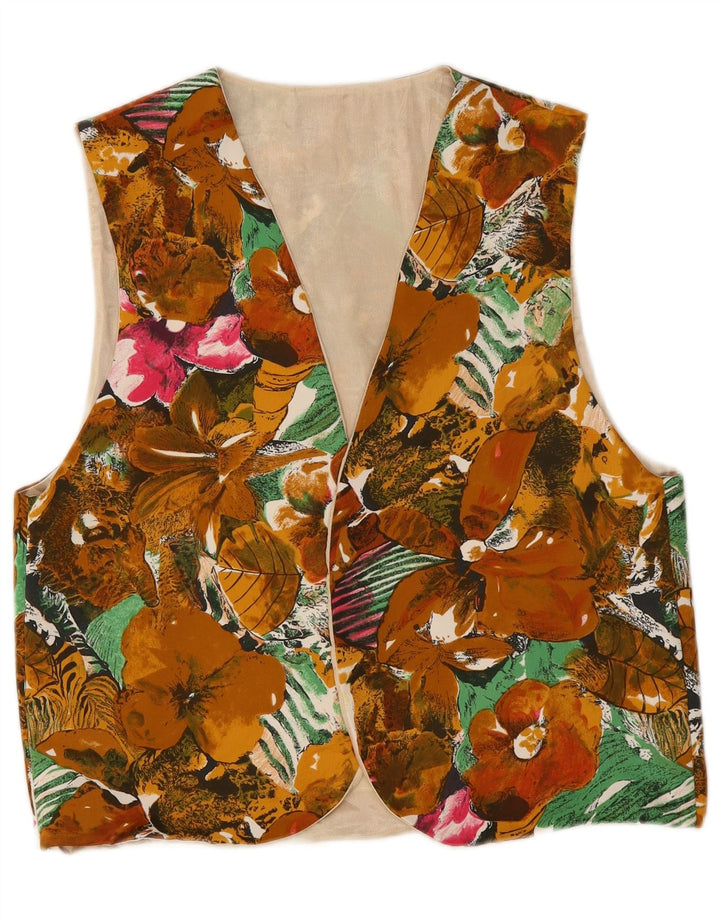 Chaleco vintage para hombre mediano multicolor floral
