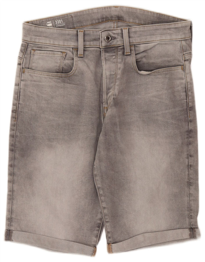 G-Star Hombre 3301 Shorts De Mezclilla W31 Algodón Gris Medio
