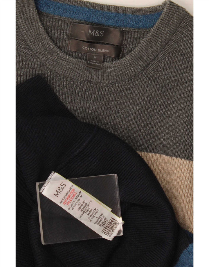 Marks & Spencer - Jersey de cuello redondo para hombre, talla mediana, multicolor