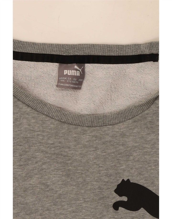 Puma Sudadera gráfica para hombre Jumper 4XL Algodón moteado gris