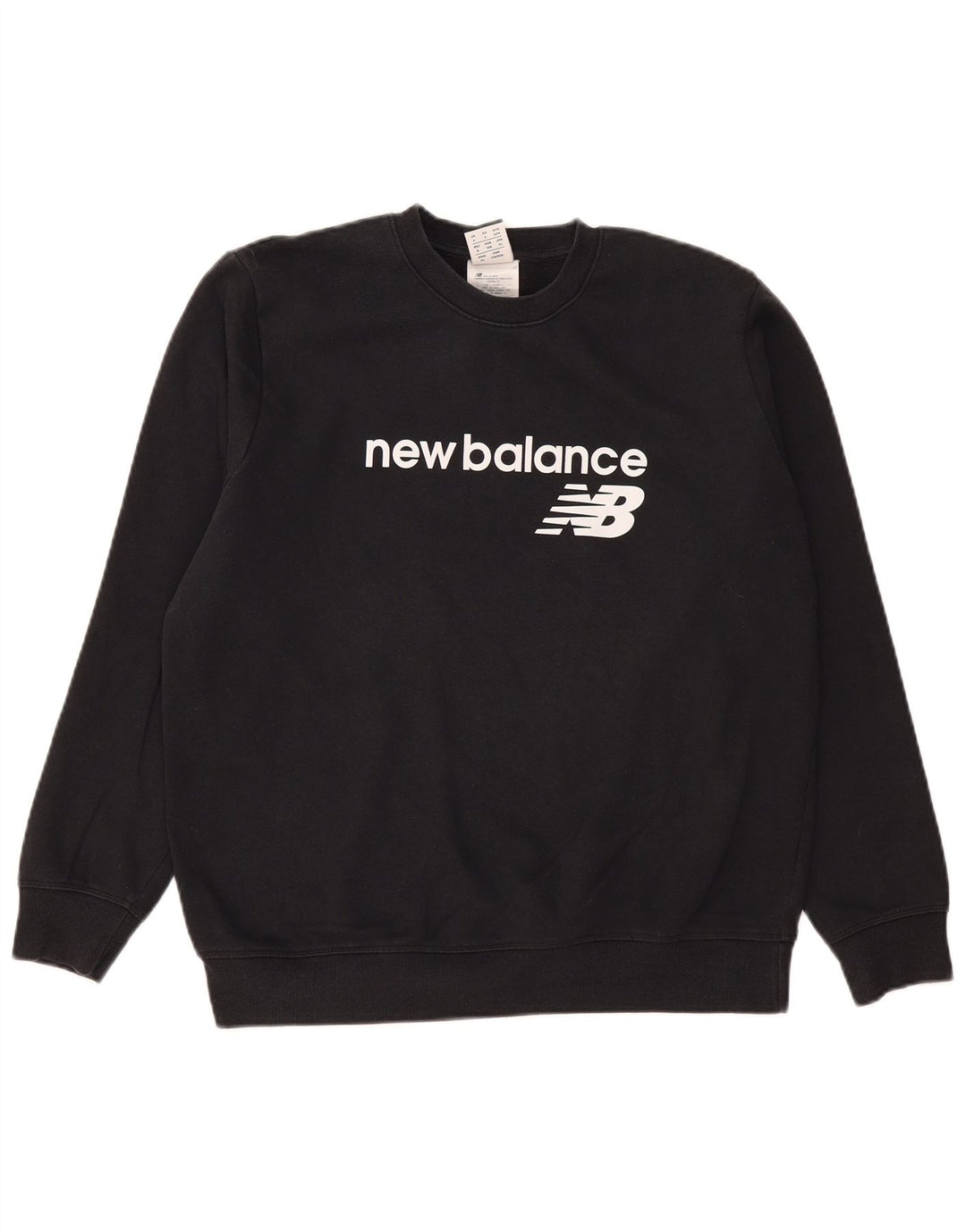 NEW BALANCE Sudadera gráfica para mujer Jumper UK 46 Grande Algodón negro