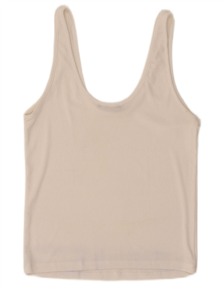 Zara Mujer Cami Top UK 40 Mediano Blanco