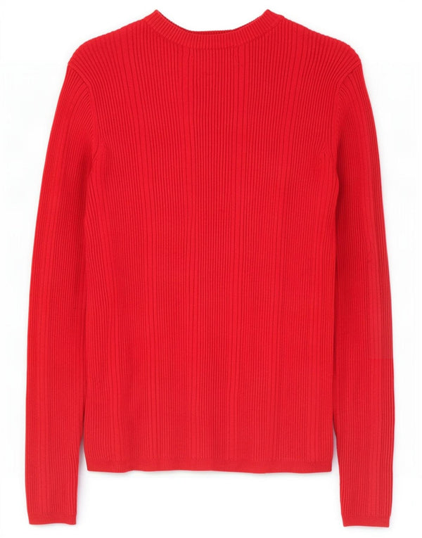 Marks & Spencer Jersey con Cuello Barco para Mujer UK 10 Small Viscosa Roja