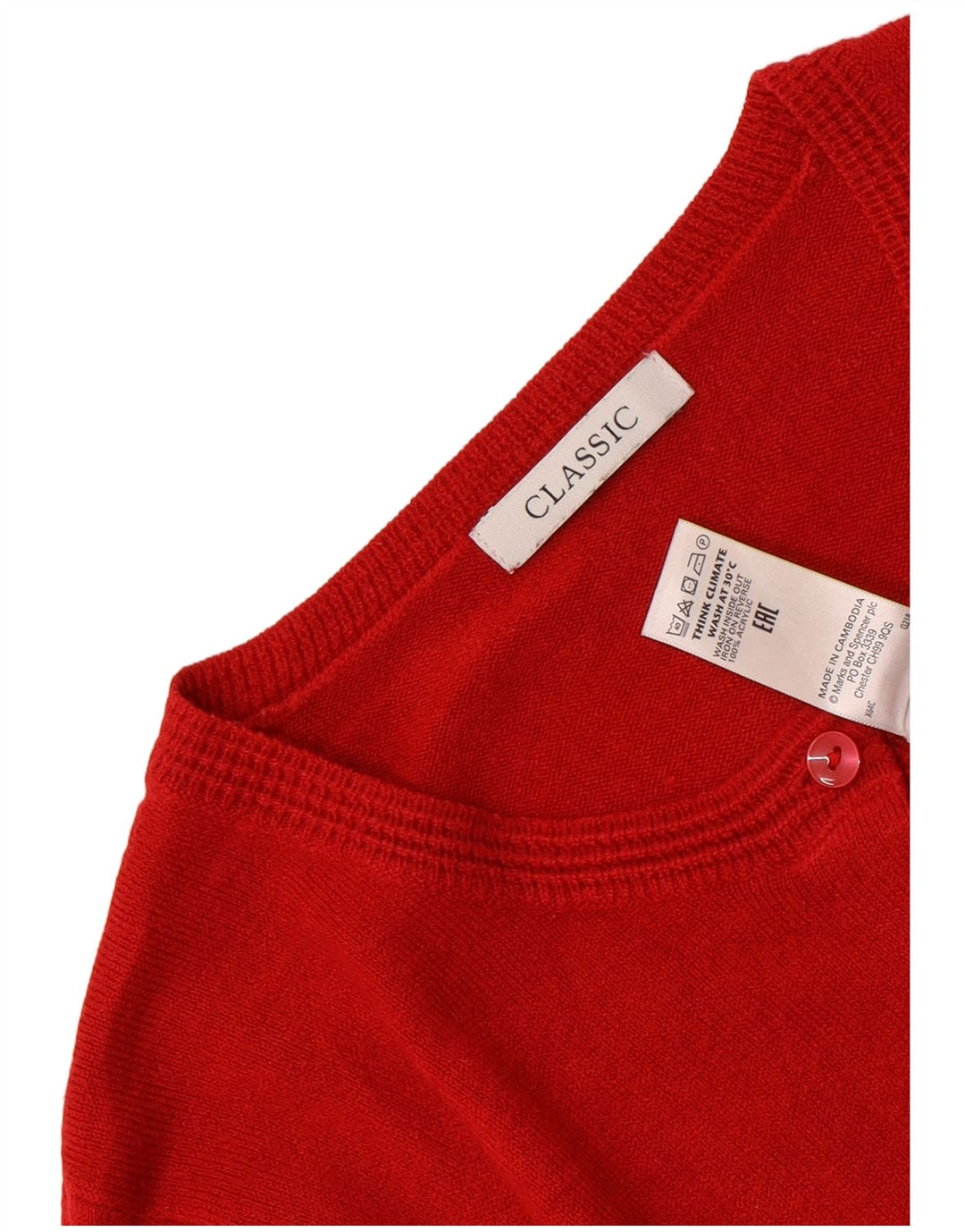 Marks & Spencer - Cárdigan de corte clásico para mujer, talla 40, color rojo mediano
