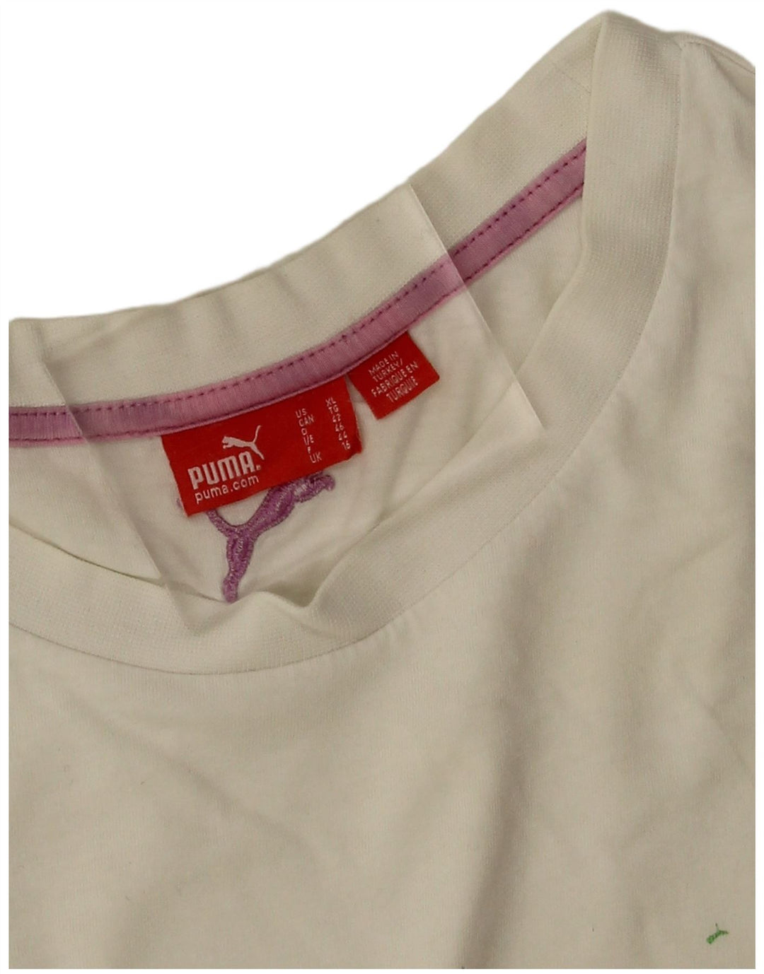 Puma - Camiseta gráfica para mujer, talla 40, talla grande, color blanco apagado