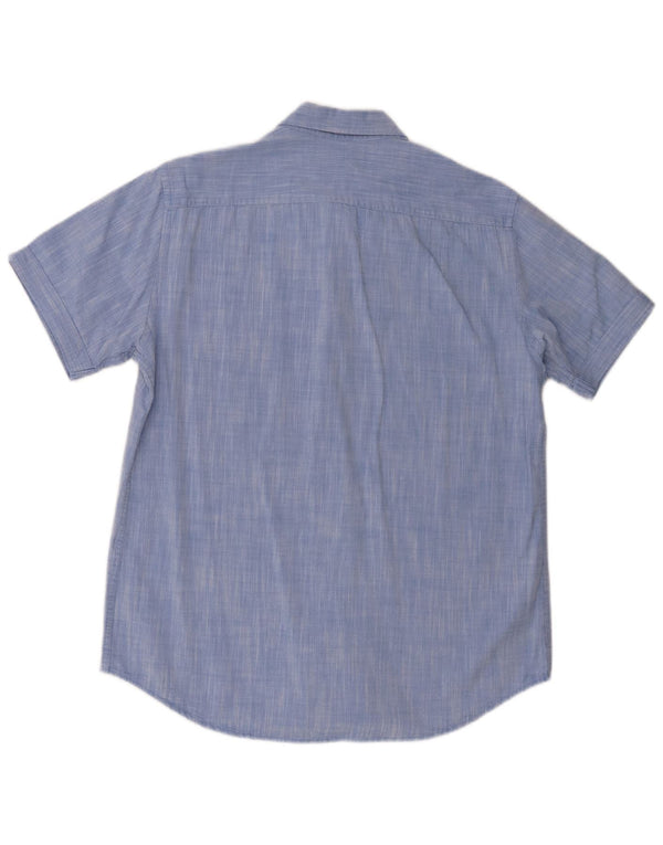 Carrera - Camisa de manga corta para hombre, algodón azul grande