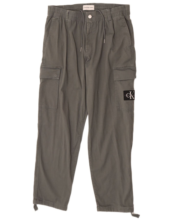 Calvin Klein Pantalones Cargo Peggados Para Hombre W34 L32 Algodón Gris