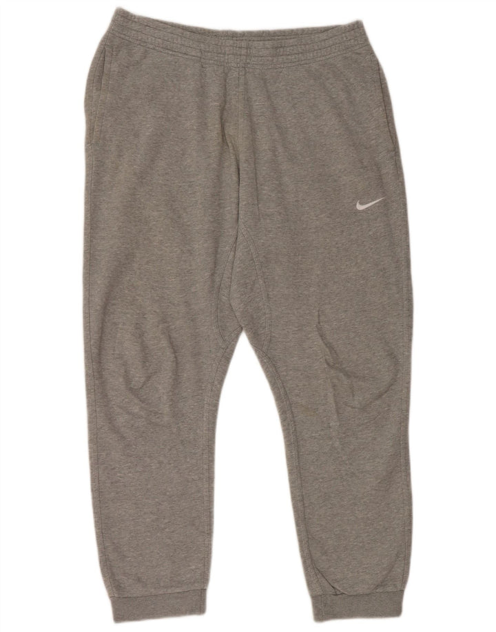Nike - Pantalones de chándal para hombre, talla grande, algodón moteado gris