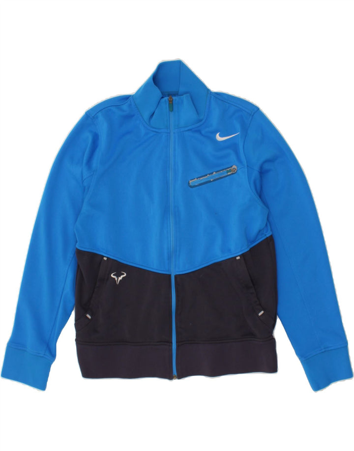 NIKE Mens Tracksuit Top Jacket Large Blue Colourblock Polyester Vintage Nike and Second-Hand Nike from Messina Hembry 