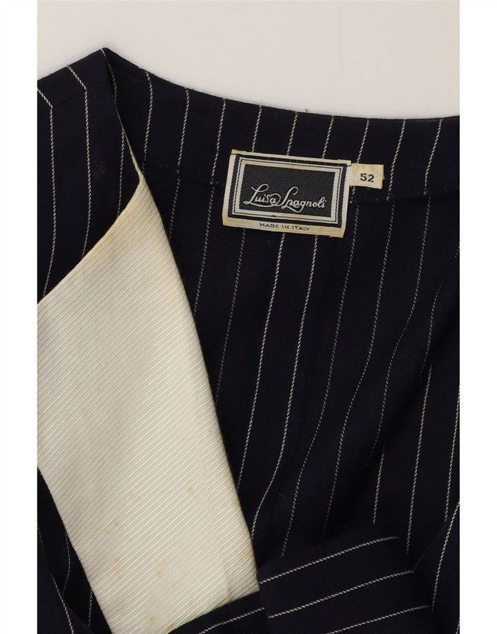 Luisa Spagnoli Chaqueta Blazer para Mujer IT 52 2XL Azul Marino Rayas Pintadas