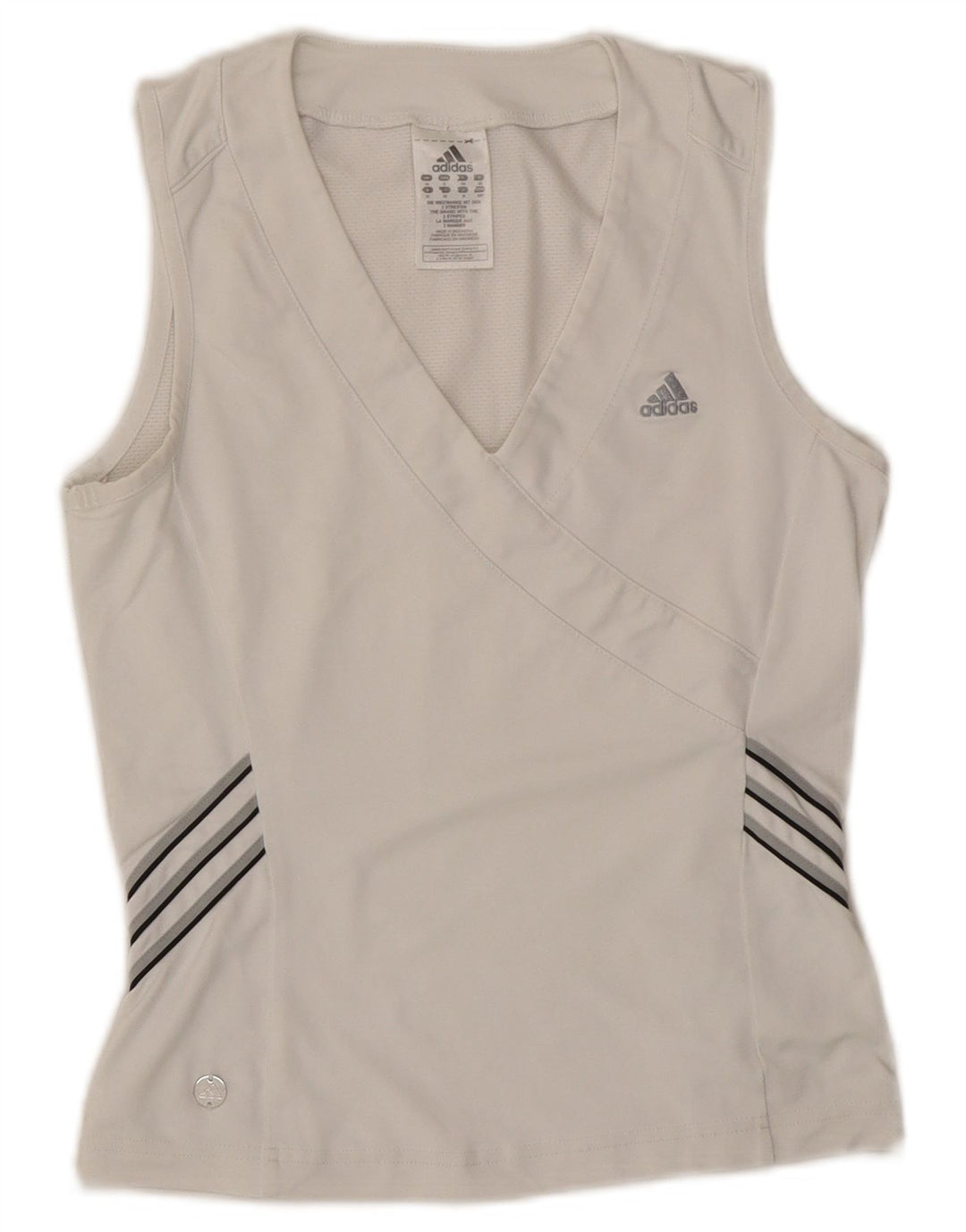 ADIDAS Camiseta sin mangas para mujer UK 10 Small White Poliéster