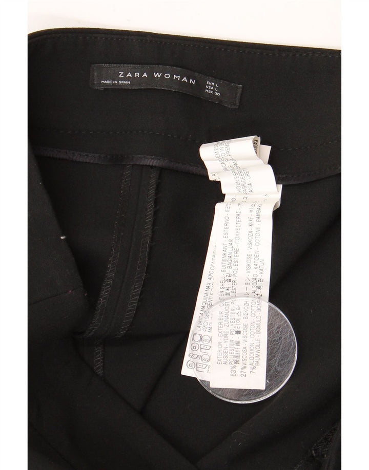 ZARA Mujer Falda Lápiz Grande W32 Poliéster Negro