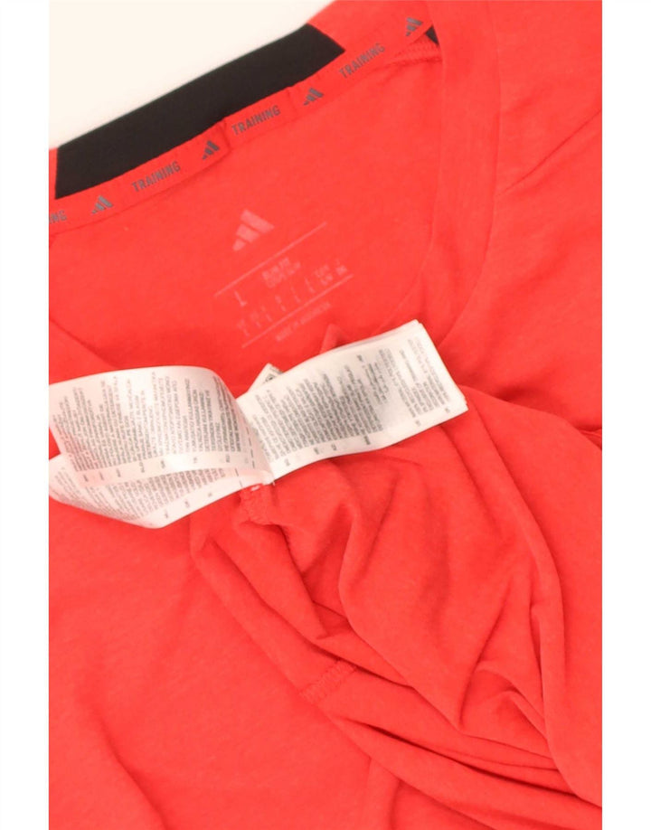 Adidas - Camiseta ajustada para hombre, talla grande, poliéster rojo