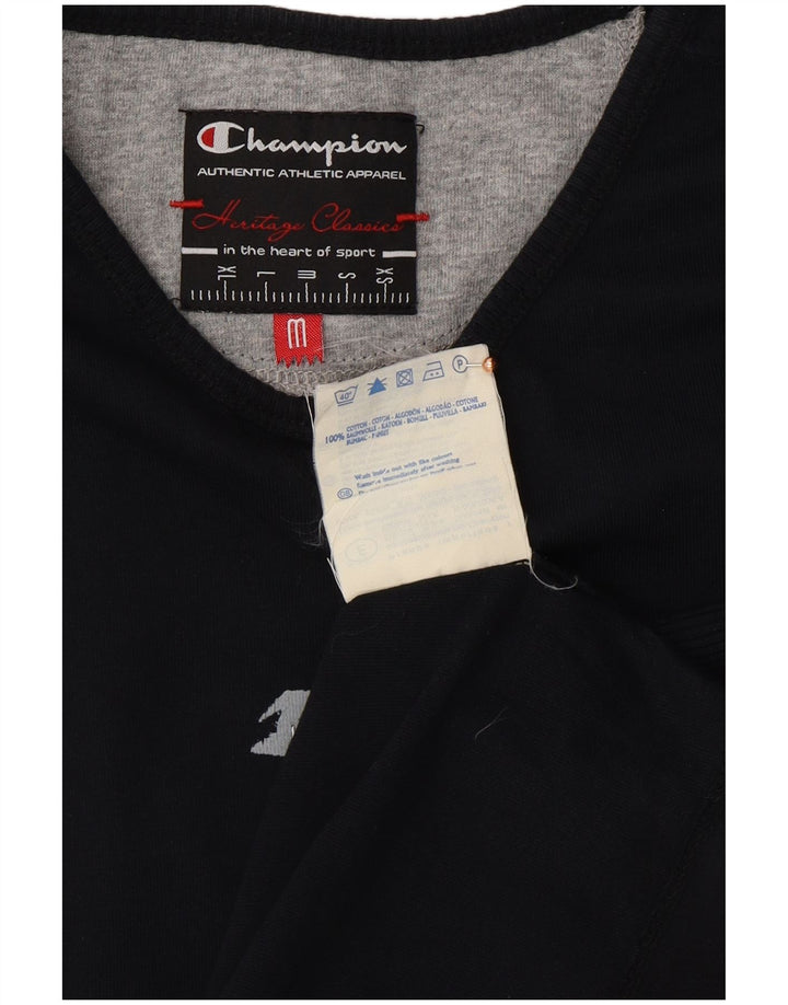 CHAMPION Camiseta Heritage Classics para mujer UK 12 Medium Black Cotton