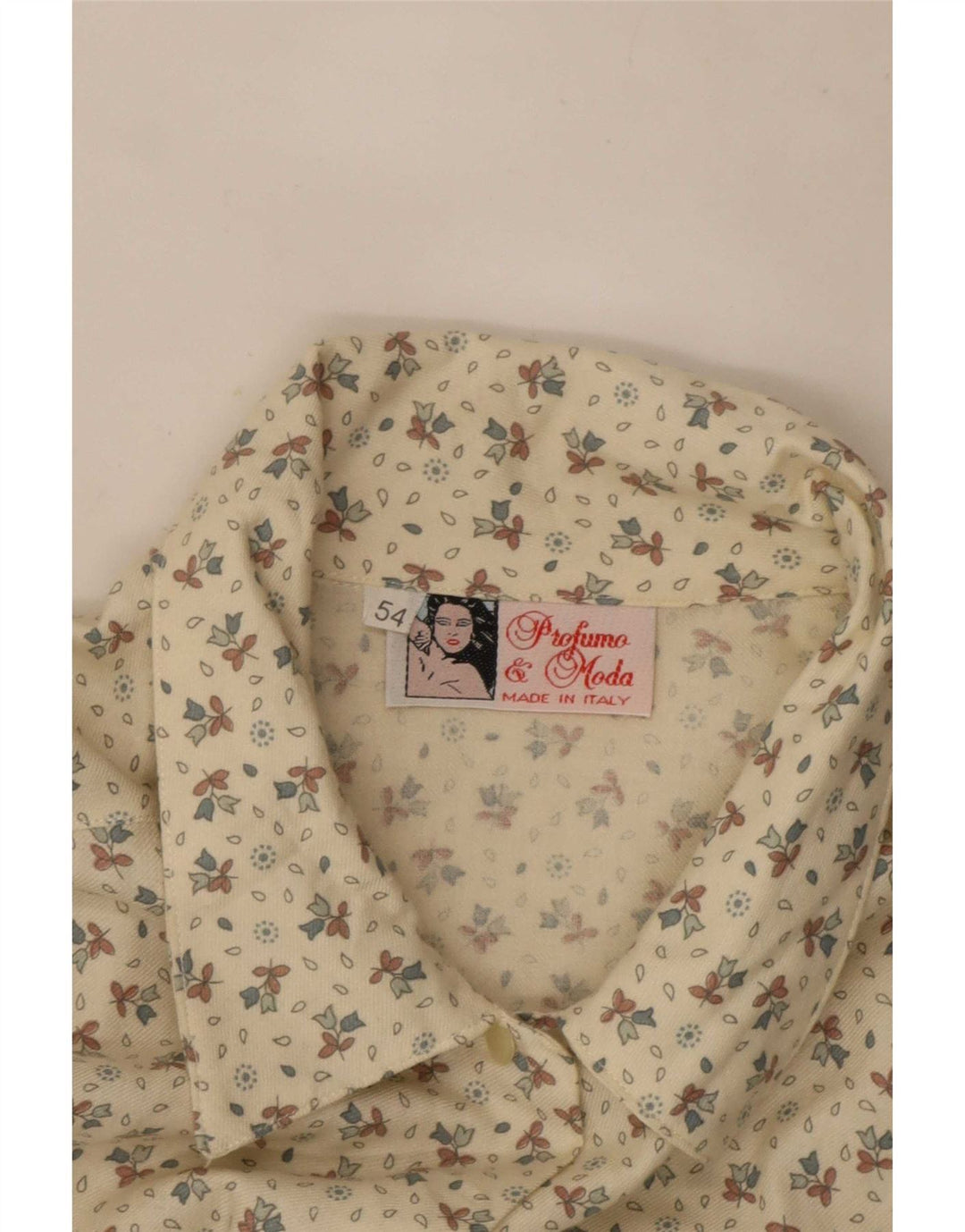 Camisa vintage para mujer IT 54 3XL Off White Floral