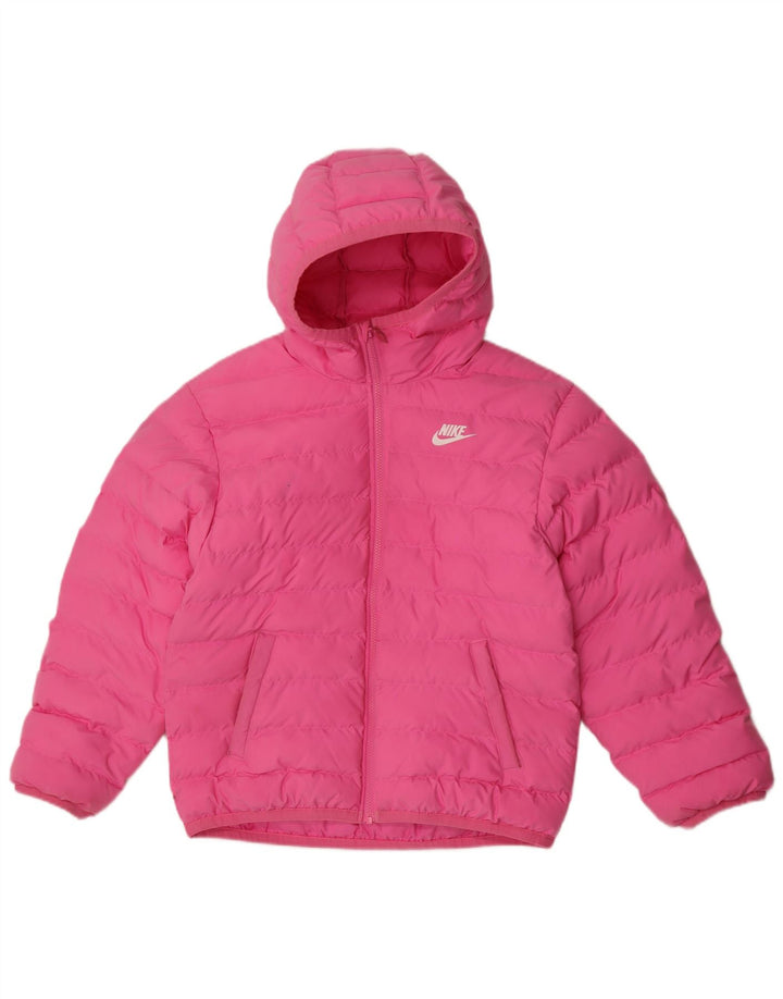 Nike Chaqueta acolchada con capucha para niños 12-13 años Grande Poliéster rosa