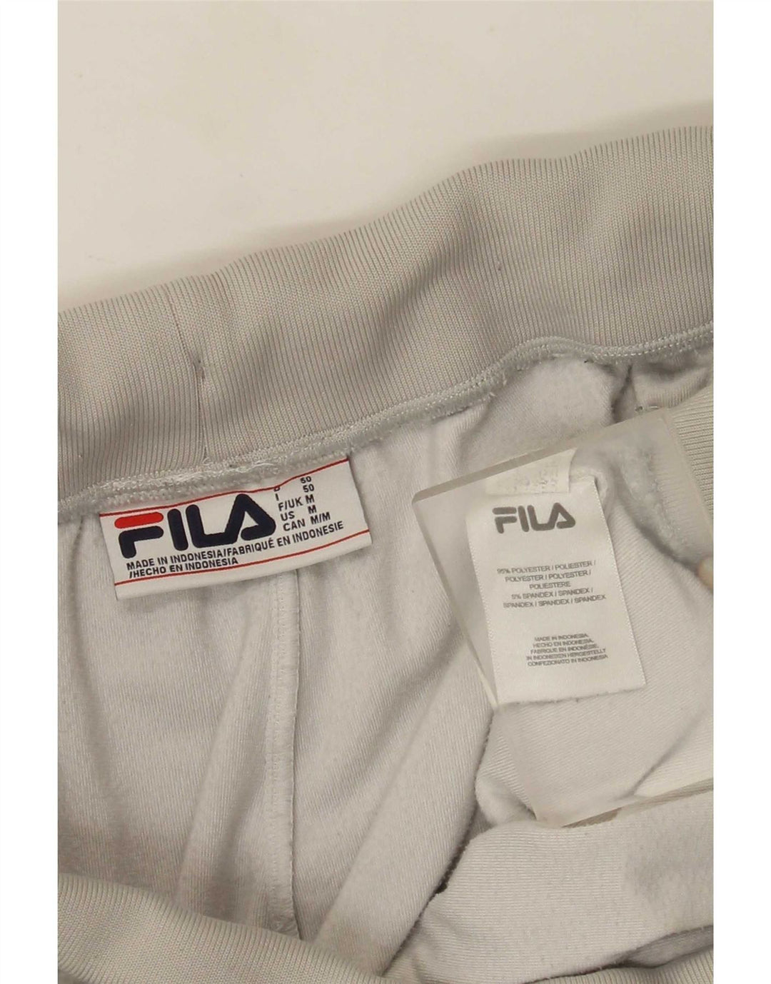 Fila Hombre Velour Chándal Pantalones Joggers Gris Medio Poliéster Moteado