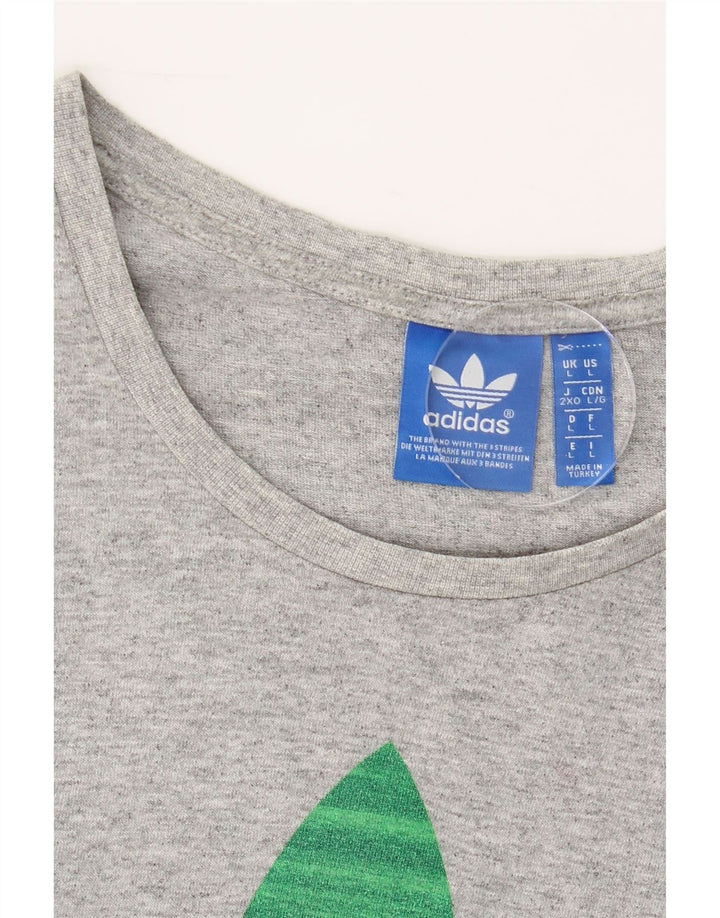 ADIDAS Mens Graphic T-Shirt Top Large Grey Vintage Adidas and Second-Hand Adidas from Messina Hembry 