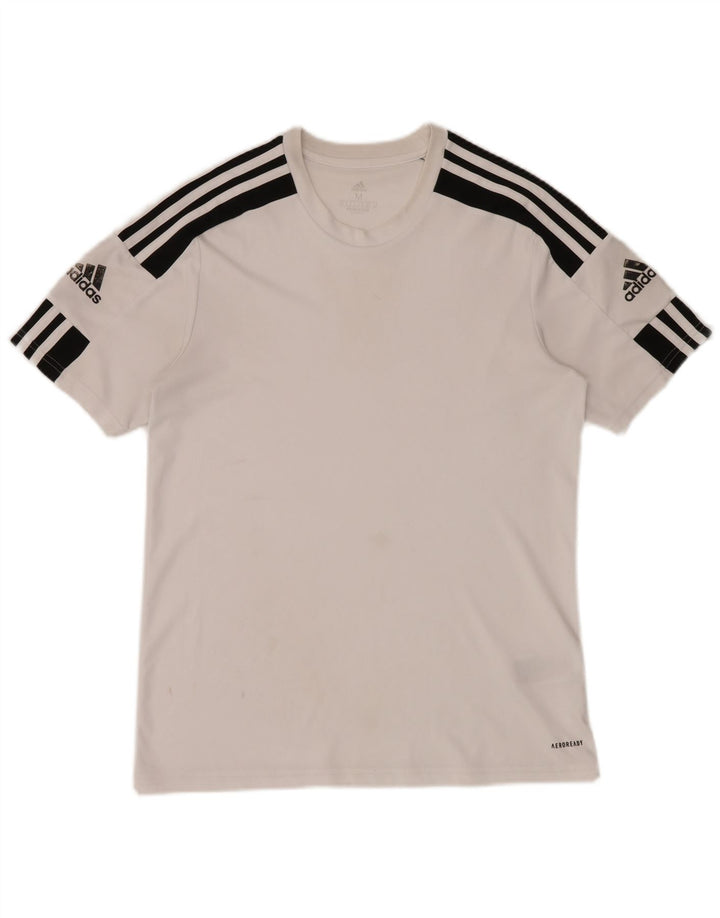 Adidas Hombre Aeroready Camiseta Superior Medio Blanco Colorblock Poliéster